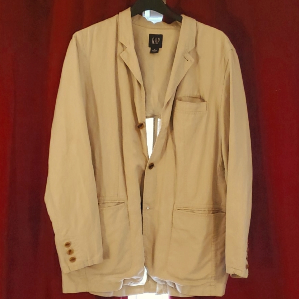 Men's linen/cotton unstructured blazer